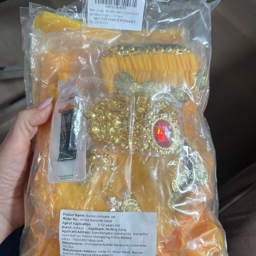 Kids Yellow Belly Dancer Costume